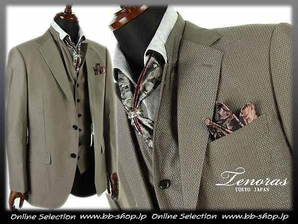 ◆8437◆定7万メンズティノラス新品光沢織柄スリーピーススーツL