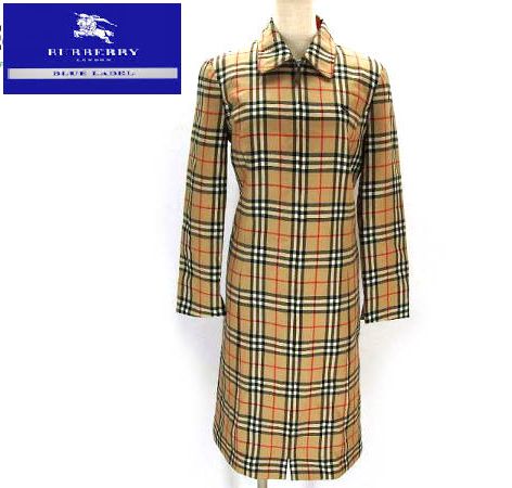 美品✨バーバリーブルーレーベル ダッフルコート ノバチェック ロゴボタン 36 BURBERRY BLUE LABELダッフルコート✓正規品 ✓美品ノバチェック