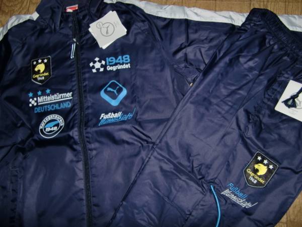 新品 プーマ 裏起毛 ウィンドブレーカー 上下セット 紺 160