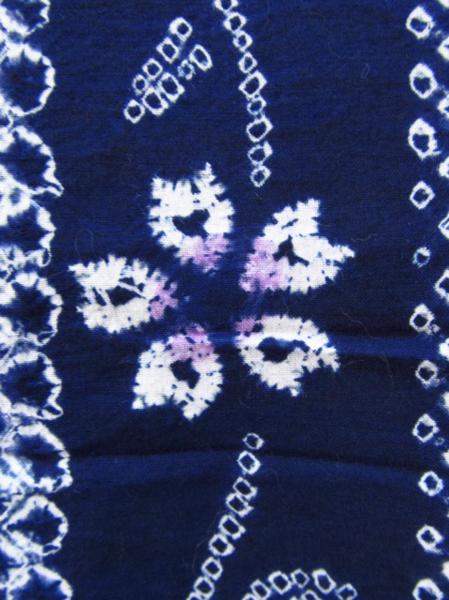 ★着物10★ 1円 木綿 総絞り 花縞 浴衣 ☆☆☆☆