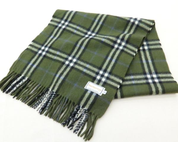正規品 Burberrys バーバリー マフラー ピュアカシミヤ グリーン