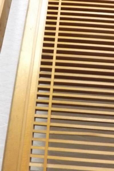 おさ欄間　組子細工 ◇木製建具 筬欄間 おさ欄間 組子細工 千本格子 6尺 一対◇(木工、竹
