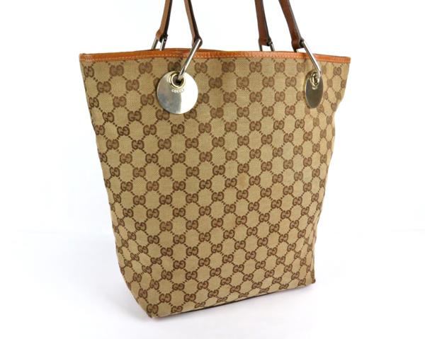 正規品 GUCCI グッチ トートバッグ GG柄 イタリア製 ブラウン系