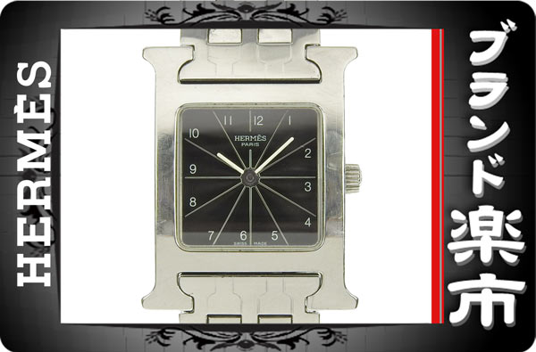 091円☆03楽市☆本物 エルメス Hウォッチ クォーツ HH1.210
