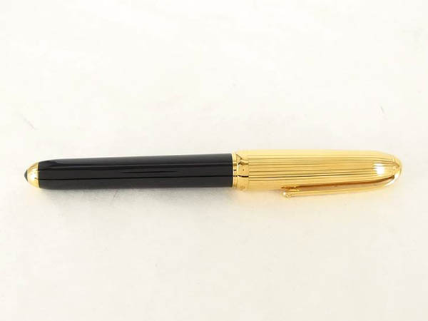 1円 カルティエ ペン先18K 750 万年筆 黒×ゴールド色 AJ157