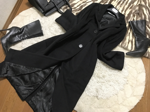 マックスマーラMaxMara 最高級ウールコート 黒42 30万円