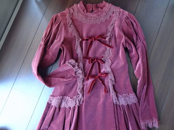 Garlandの別珍パフ袖ドレスボルドー☆田園詩SERAPHIM カラードレス