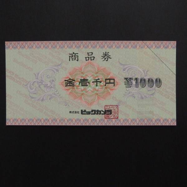 ビックカメラ商品券1，000円 x 10枚　1万円分