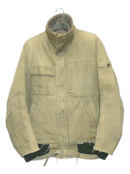 アンダーカバー★ボア ダメージ加工 ジャケット★L ベージュ