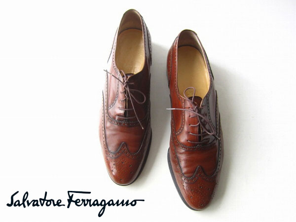 ITALY製 フェラガモ ウィングチップ シューズ27.5cm/D123