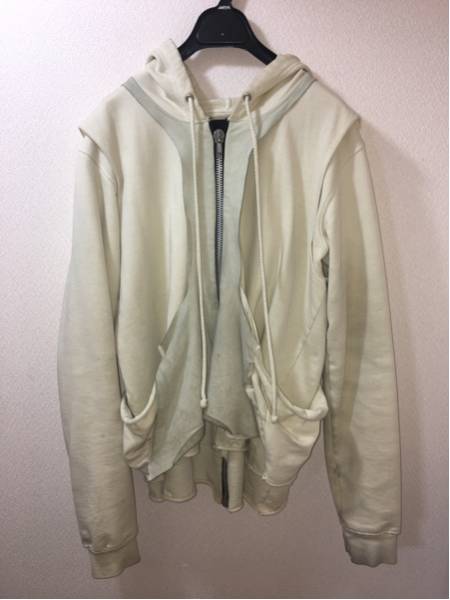 Rick Owens SLAB レザー切替ジップパーカー M/drkshdw リック Slab