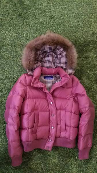 ブルーレーベルダウンジャケット×リアルファーフード38ピンク