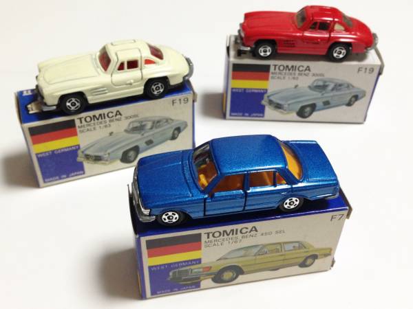 トミカ 青箱 F7 メルセデスベンツ450SEL F19 赤・白 300SL