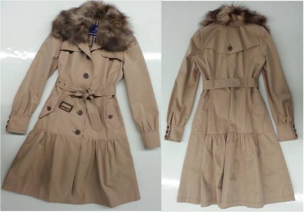 極美品☆バーバリーブルーレーベル ファー付コート☆大人気品番 2026年 