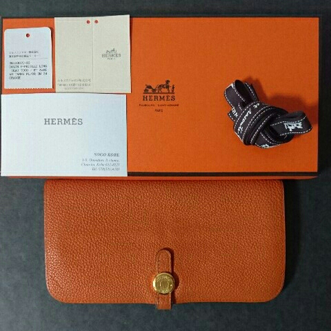 エルメス 【HERMES】ドゴンロング 長財布 オレンジ 直営店購入 え