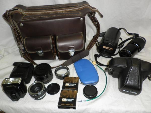 ジャンク? オリンパス 一眼レフ カメラ OM-1 他レンズバッグ一式