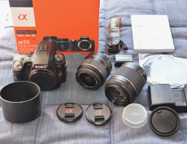 ソニー SONY α55 SLT-A55VY ダブルズームレンズキット カメラ、光学