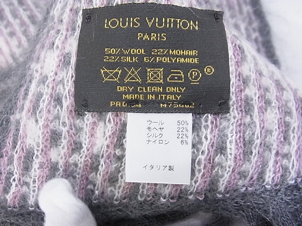 LOUIS VUITTON/ルイ ヴィトン モヘア モノグラムマフラー 灰系