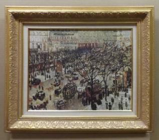 ピサロ　「イタリア通り・朝・日射し」　プリハード・複製画