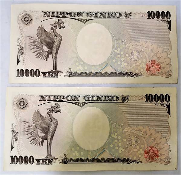 福沢諭吉 1万円 ゾロ目「CN333333N」、珍番「ZN800000N」 合計2枚 国立印刷