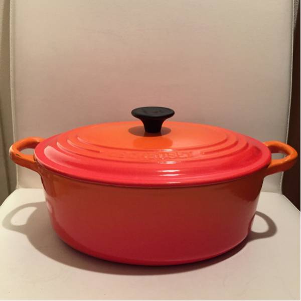 美品 ルクルーゼ・ココット・オーバル 23cm☆オレンジ☆