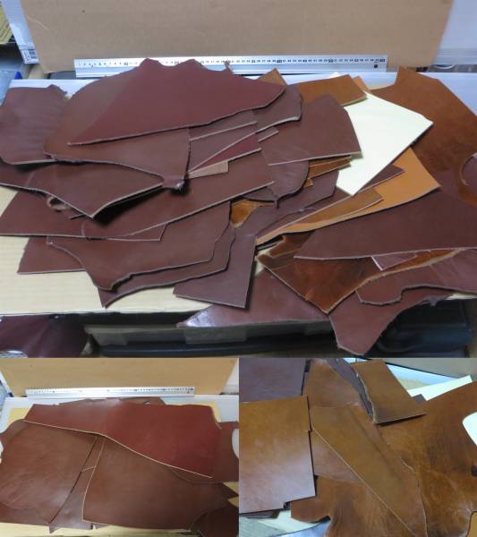 茶 栃木ヌメ サドルレザー 極厚 他多数6kg はぎれ