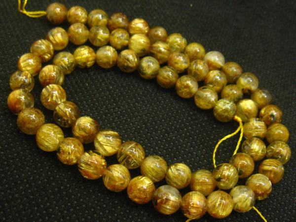 極煌14A】 極太 タイチン ゴールド ルチル ブレスレット 11.5mm 金針