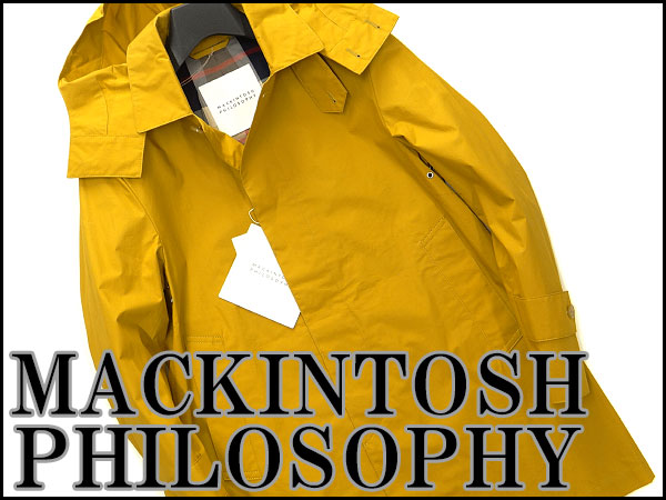 新品4.3万!マッキントッシュフィロソフィー DOVER FOODスプリングコート36(S)黄★J23369