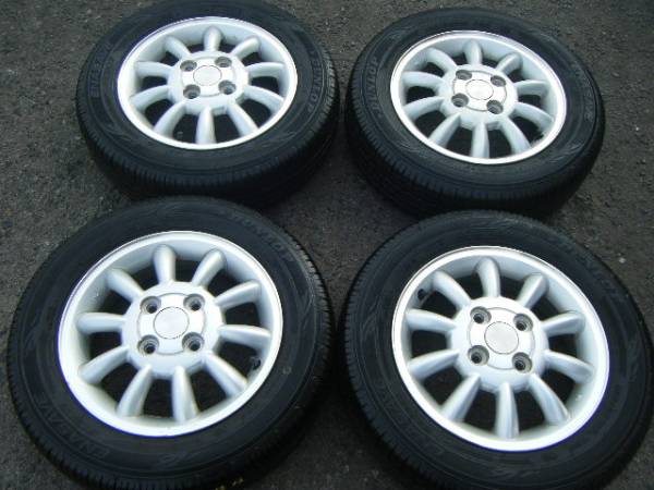 中古タイヤ☆155/65-13 155/65R13 ダンロップ エナセーブ EC203 9分山 スズキ ラパン純正 13X4J+45 100 4H 4本セット 売り切り☆