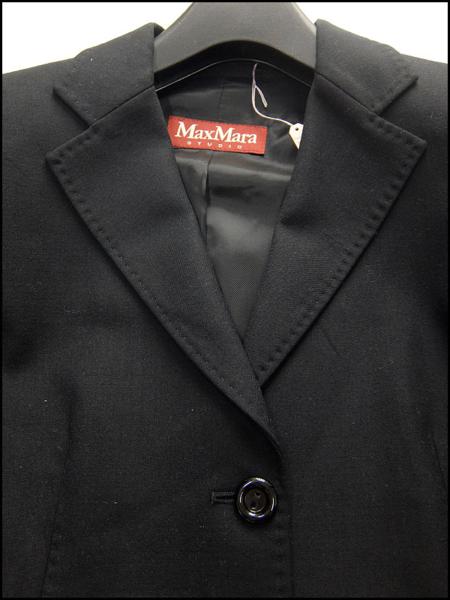 美品 MaxMaraマックスマーラ ストレッチジャケット42(LL)黒☆J29182 