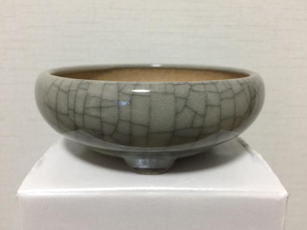 美功 植木鉢 盆栽鉢 ☆堀江美功／貫入／初期作品／盆栽鉢☆ 定番，お買い得 【公式通販】