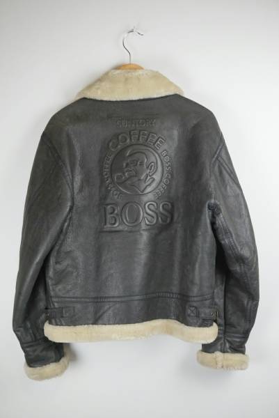 ボスジャン 革ジャンBOSS 非売品 2000年限定 BOSSジャン エンボス加工 