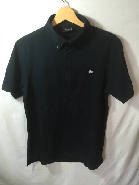 LACOSTE/ラコステ/ポロシャツ/ボタンダウン/サイズ5/ブラック/鹿の子/美品/検フレッドペリー ラルフローレン