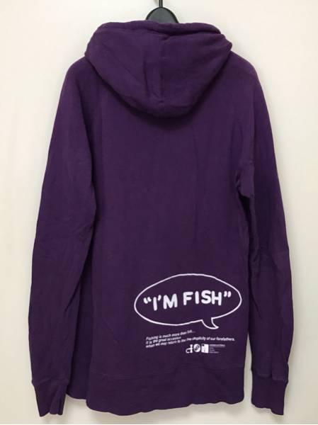 【レア】fishmans フィッシュマンズ　パーカー FISHMANSフィッシュマンズI'M FISHスウェットパーカー紫L ハナレグミ