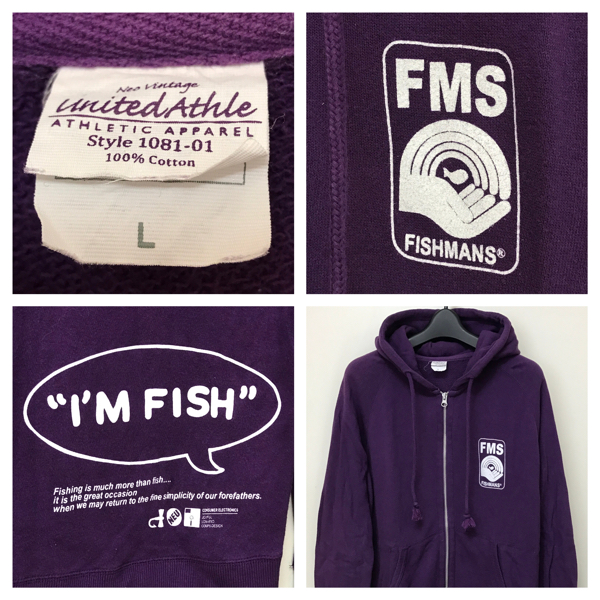 FISHMANSフィッシュマンズI'M FISHスウェットパーカー紫L ハナレグミ