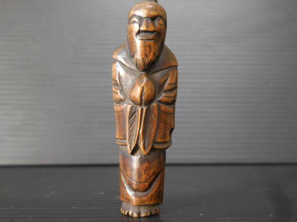 本象牙 芳山銘 色彩細密彫刻 寿老人 七福神 15cm 384g 【公式通販】