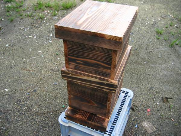 日本蜜蜂　巣枠式巣箱　２段　捕獲・飼育　給餌器　人工分蜂可