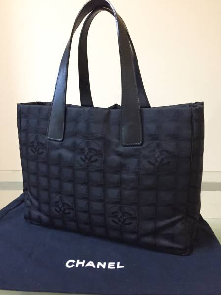 未使用 シャネル ニュートラベルライン トート ＧＭ バッグ ブラック CHANEL