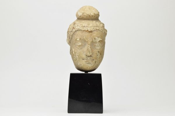 仏教美術：ガンダーラ、ハッダ仏頭 テラコッタ ラピタ 仏頭 ガンダーラ