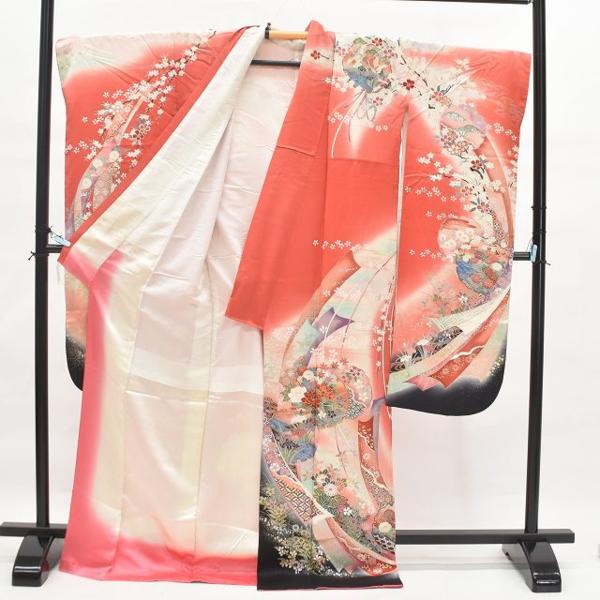 ◇着物セレク◇ 1円 振袖 袋帯セット 正絹 桜 萩 金彩