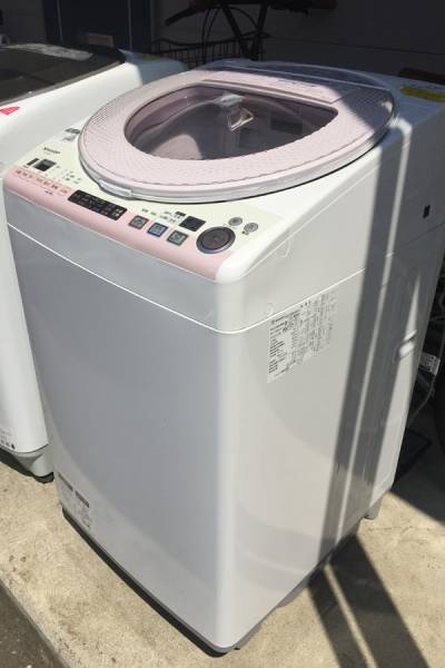 SHARP 洗濯乾燥機 ES-TX830-P 8Kg 2014年 縦型 ピンク t直接可(5kg以上
