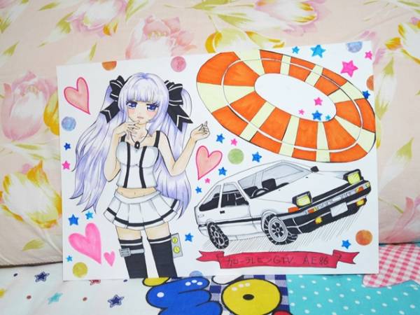 オリジナル手描きイラスト 車の擬人化 ツインテールの女の子 手描きイラスト 売買されたオークション情報 Yahooの商品情報をアーカイブ公開 オークファン Aucfan Com