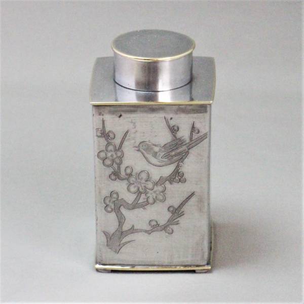 （京）乾隆年製　錫茶入　茶心壺　中国古玩　煎茶道具