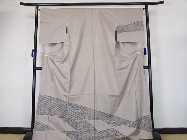 平和屋特選着物■本場染大島紬　訪問着　切嵌正倉院文様　逸品f990
