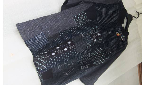 §母の日・着物リメイク§書生・久留米・正藍・絣色々・刺し子・チュニック