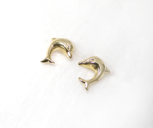 【ME】最落無し☆ K18ゴールド・イルカ　動物デザインピアス(i3)