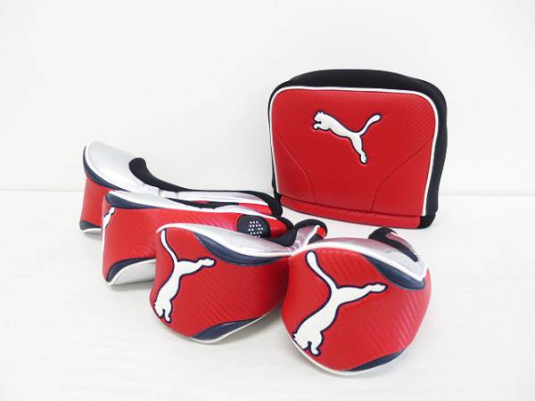 PUMA GOLF プーマゴルフ ヘッドカバー５点セット レッド アイアン ドライバー用 ゴルフ al1704b