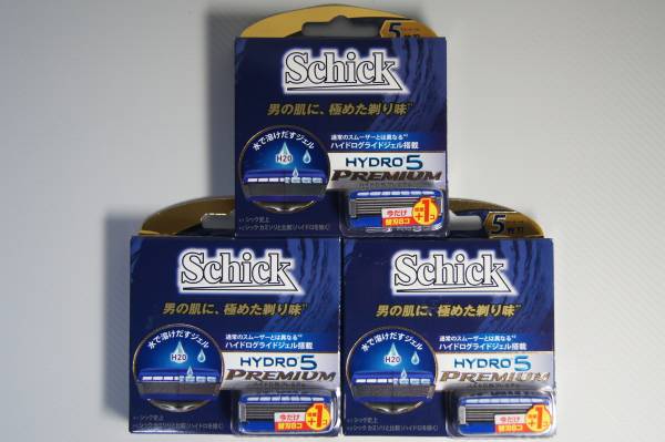 Schick　シック　ハイドロ5　プレミアム　8個入+増量1個×3箱(替刃計27個)　新品　1円～
