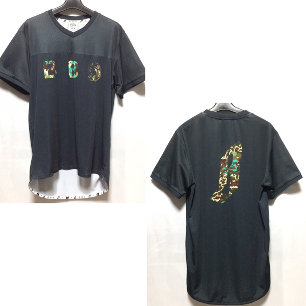BBC icecream/メッシュ 半袖 カットソー/シャツ/フットボールシャツ/BLACK/アイスクリーム