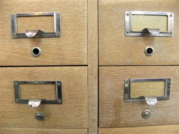 昭和レトロ カード収納棚 図書カードケース 小引き出し 大型家具